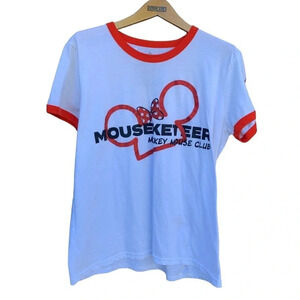 MICKEY Mouse Club MOUSEKETEER Ringer Tee T Shirt Womens size large